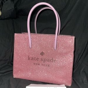 Pink glitter kate spade hand bag